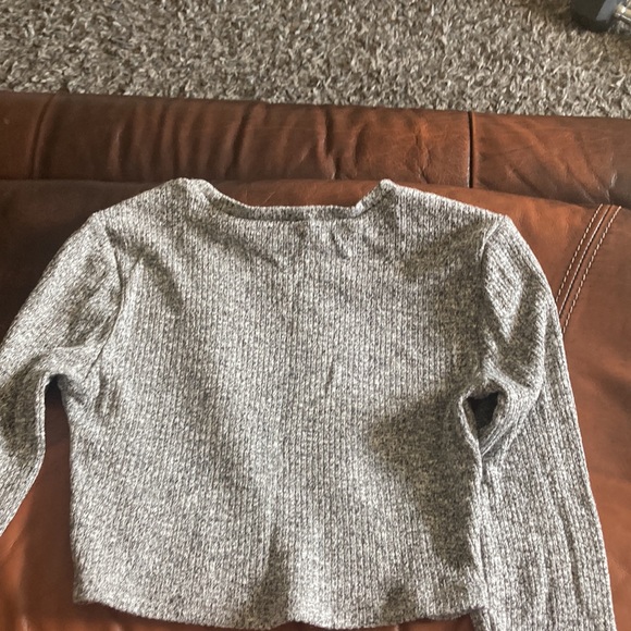 comfy rib knit cropped long sleeve. - Picture 2 of 2